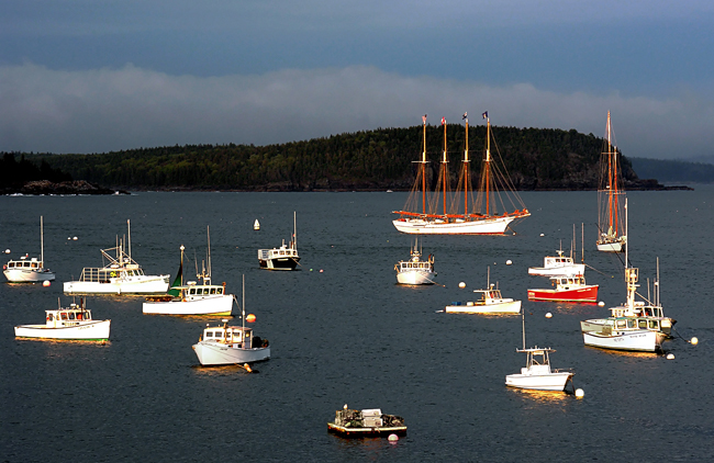 Boats off the coast, courtesy Bar Harbor COC