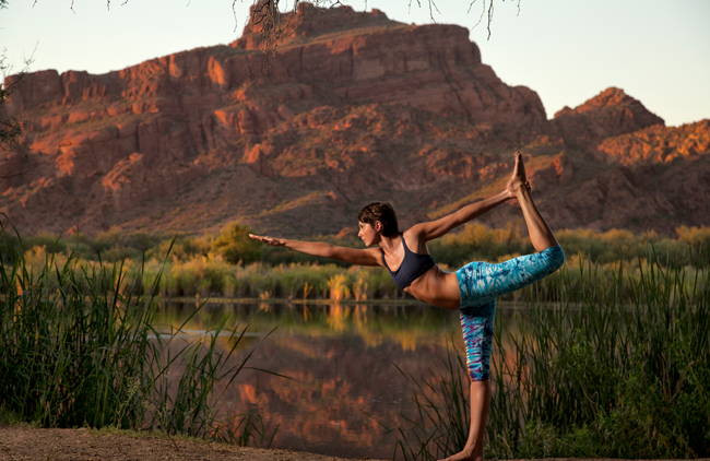 Yoga in the Mesa desert