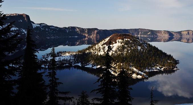 The view of Crater Lake from the Wizard Island Overlook, Courtesy NPS