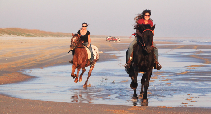 Horesbacking riding on the beach, courtesy Outer Banks CVB
