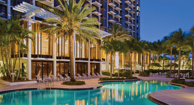 The poolside view at the Hyatt Regency Sarasota