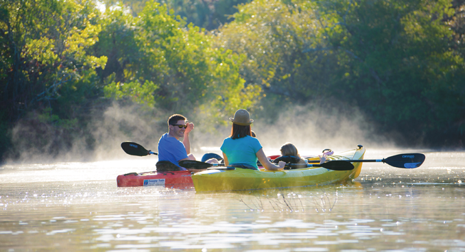 kayaking and other ecotourism activities are popular with groups visiting the area