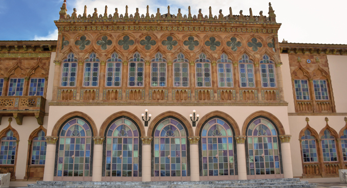 view from the Terrace of dreams at the Ca’ d’Zan, the home of John Ringling