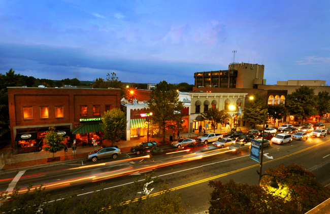 Franklin Street in dowtown Chapel Hill, North Carolina, courtesy Chapel Hill/Orange CVB