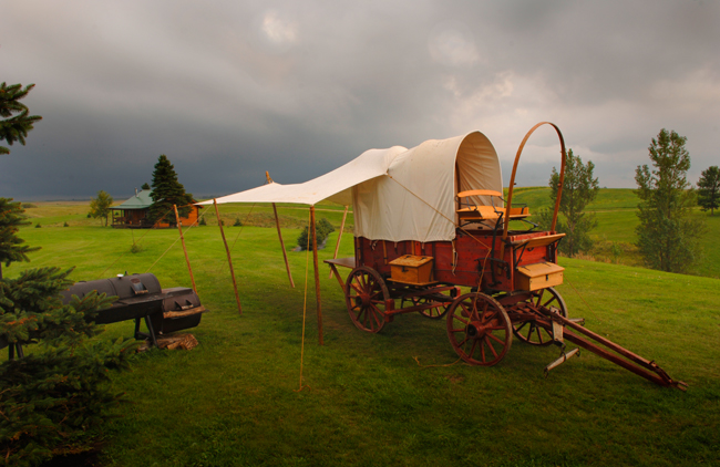 the chuck wagon at Prairie Sky Guest and Game Ranch, courtesy Prairie Sky Guest and Game Ranch