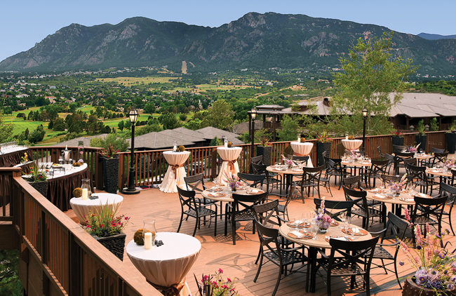the Grand River Terrace at the the Cheyenne Mountain Colorado Springs, courtesy Cheyenne Mountain Resort Colorado Springs
