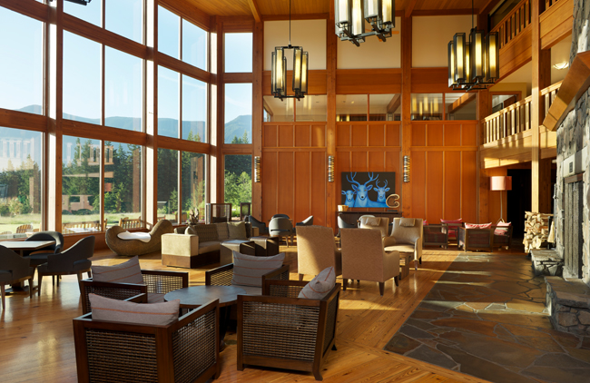 The Skamania Lodge lobby, courtesy Skamania Lodge