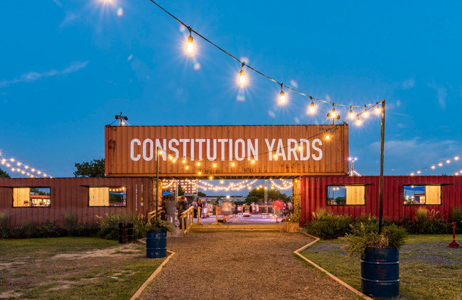 The Constitution Yards is a riverfront beer garden and restaurant in Wilmington, Delaware, courtesy Greater Wilmington CVB