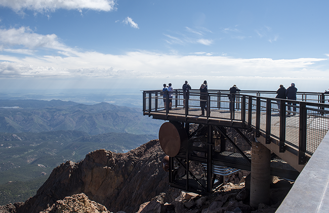 The majestic overlook at the summit of Pikes Peak – America's Mountain.