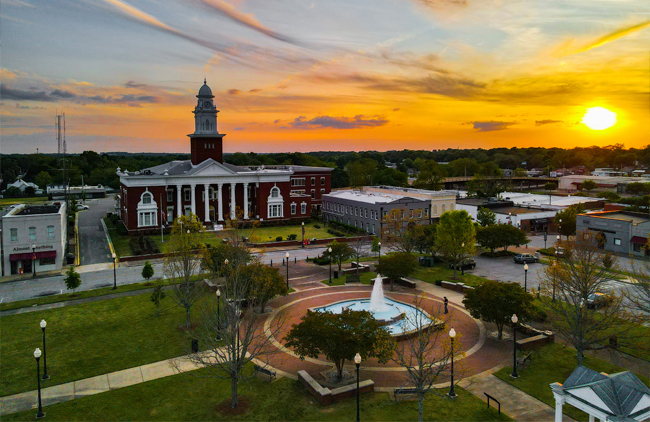 Aerial view of downtown Opelika