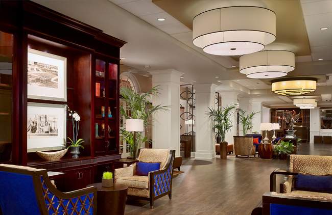 Elegance in every detail. The lobby at the Hotel at Auburn University is more than a space—it's an experience. Immerse yourself in comfort and sophistication from the moment you arrive. Your Auburn adventure begins here.